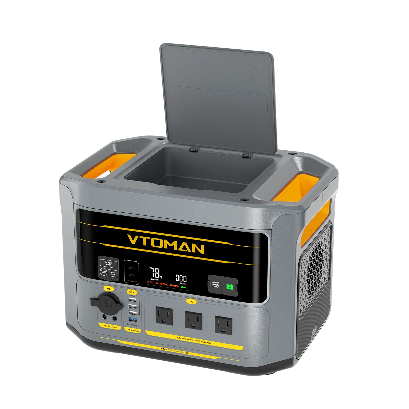 VTOMAN  FlashSpeed 2400 V-BEYOND™ Portable Power Station with Jumper Cable (US&MEX) - Image 5