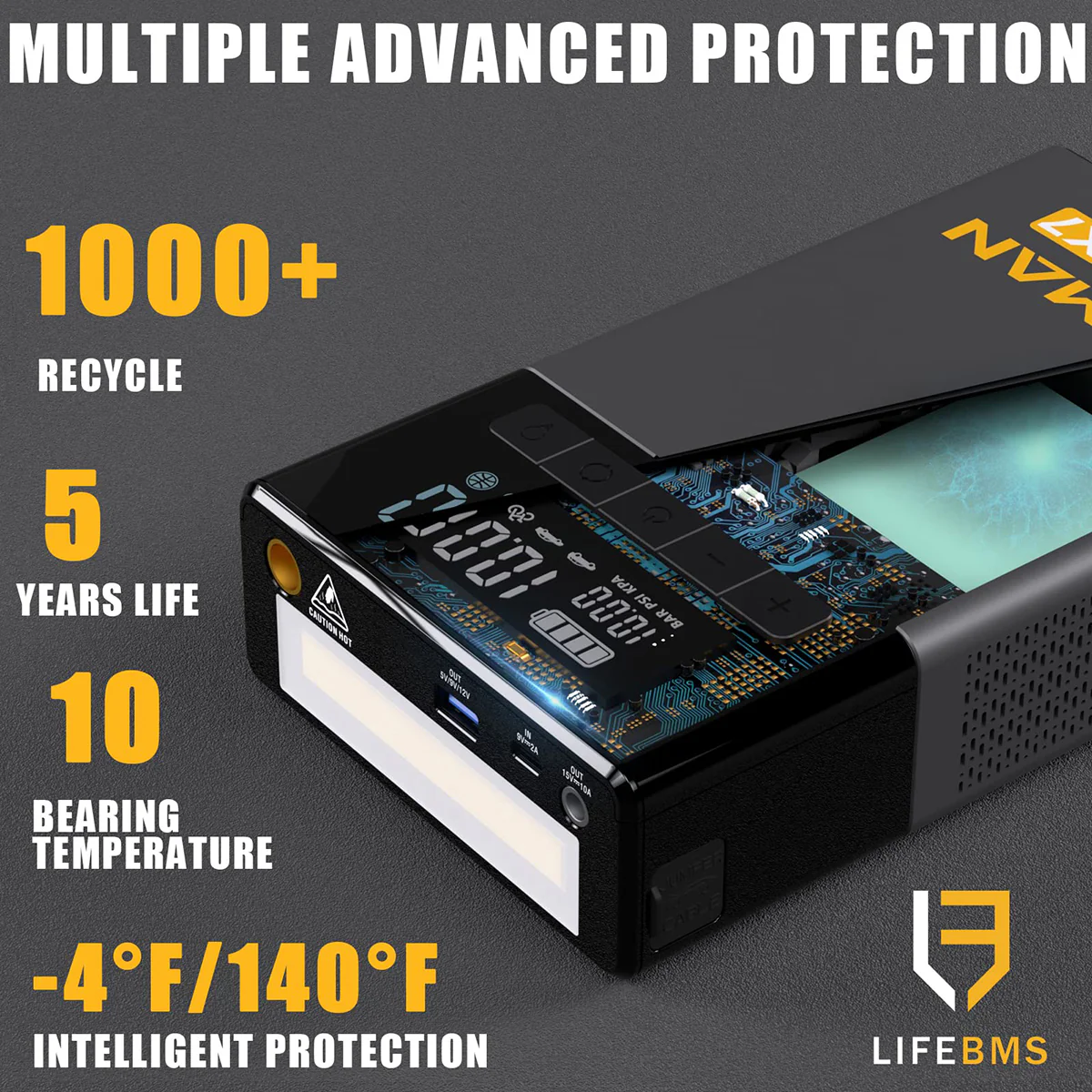 VTOMAN X7 Jump Starter With Air Compressor All-In-One Solution for Roadside Emergencies - Image 5