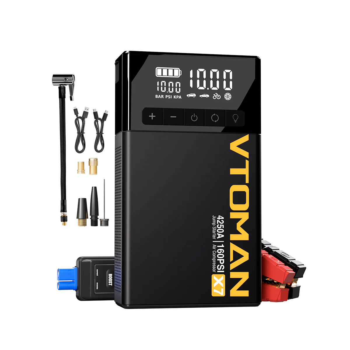 VTOMAN X7 Jump Starter With Air Compressor All-In-One Solution for Roadside Emergencies - Image 8
